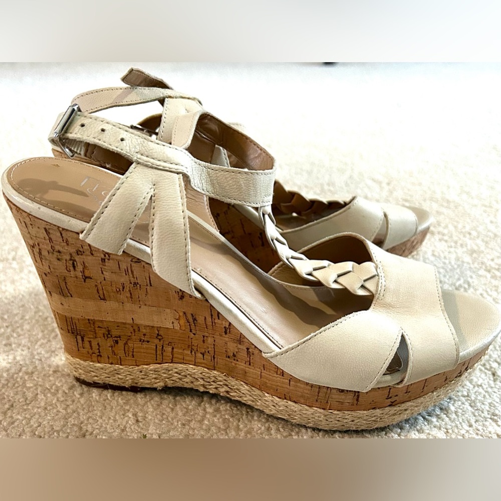Franco sarto wedge sandals cream color